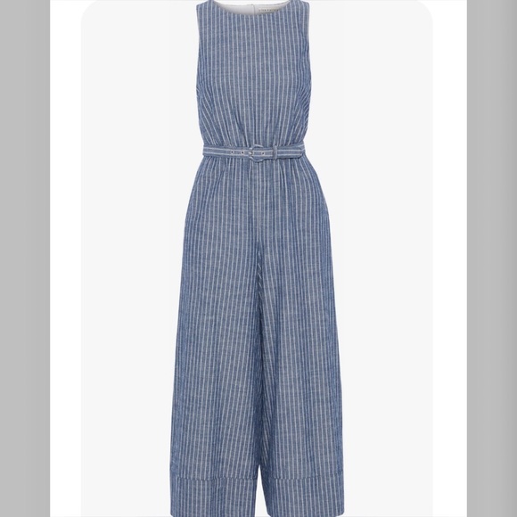 ALICE + OLIVIA Belted striped cutout jumpsuit - Picture 1 of 6